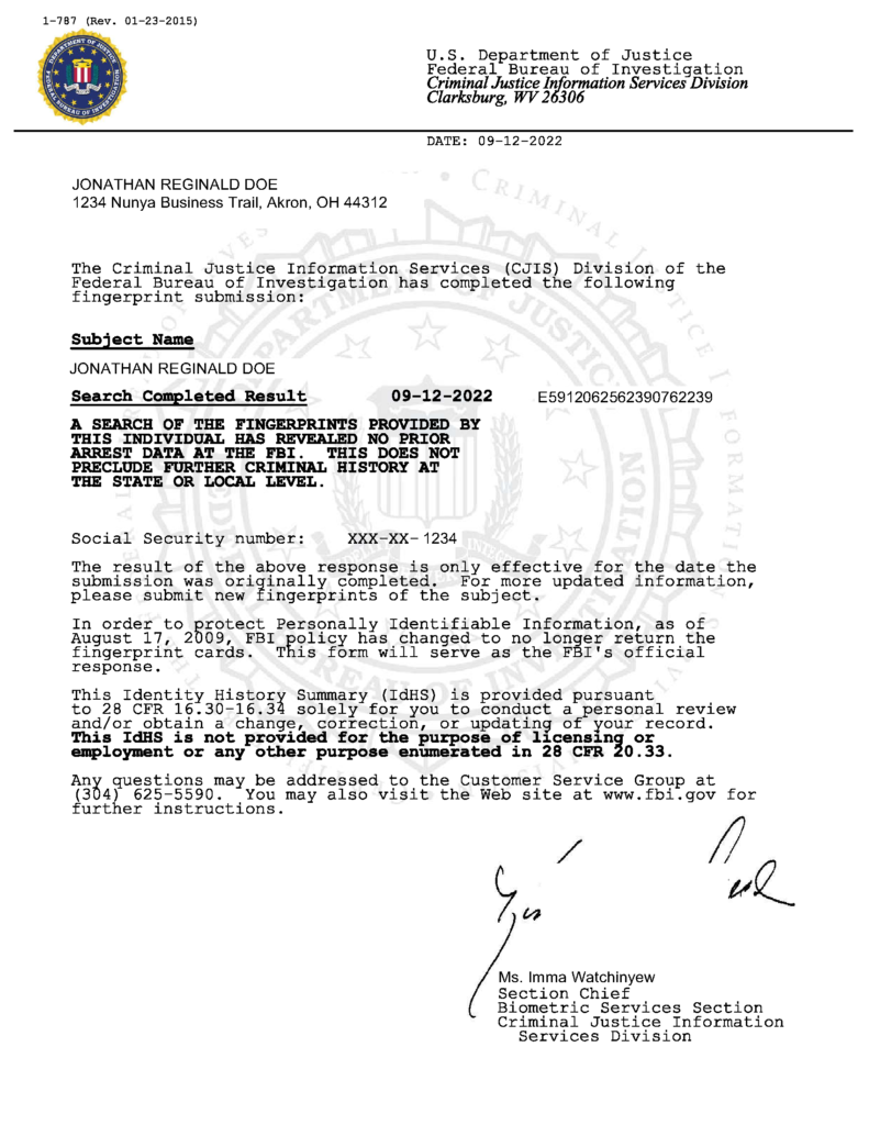 Apostille of FBI digital documents